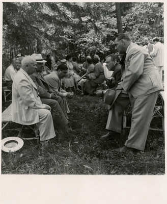 Две фотографии «На правительственной даче». (Члены правительства с женами.) 1955-1956.